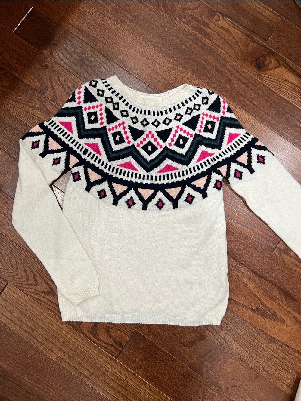 L.O.G.G Crewneck Sweater with Pink and Black Pattern
